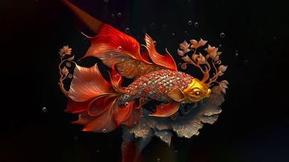 4K 锦鲤 好运锦鲤 