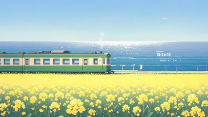 治愈海景列车