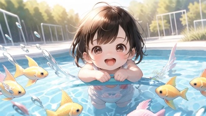 夏日游泳的小可爱