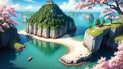 4K唯美治夏日愈樱花海岛