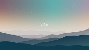 带时钟的飘雪创意壁纸