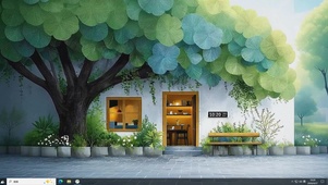 唯美大树下小屋