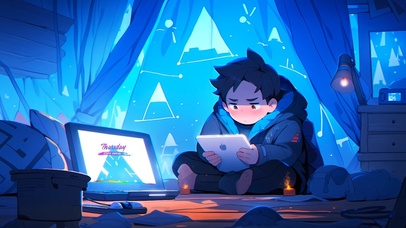 玩游戏的小男孩