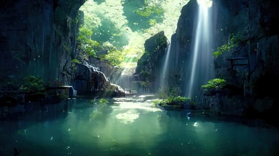 4K唯美治愈秘境森林瀑布