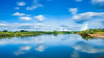 4k蓝天白云倒影