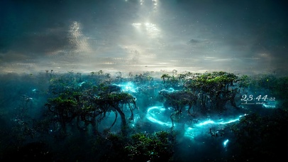 4k 唯美梦幻外星巨树之都