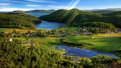 4k美丽山水乡村风景 
