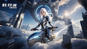 云空上的银甲少女