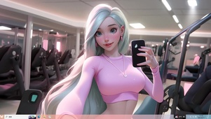 健身房可爱少女