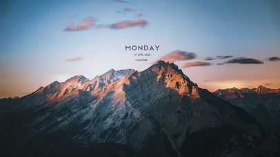 唯美治愈夕阳山顶风景