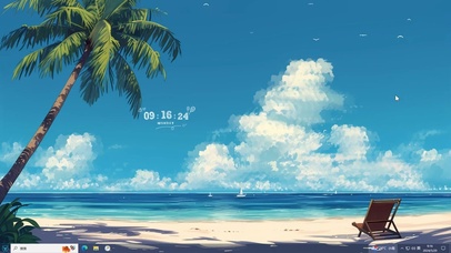 简约唯美夏日海滩主题