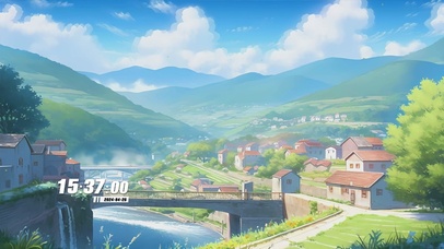 护眼蓝天白云树木景色