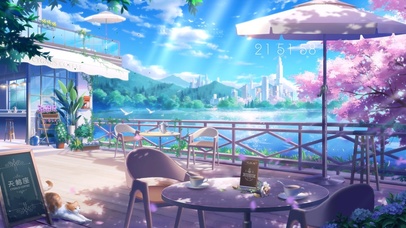 唯美治愈天鹅湖休息区