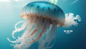 蓝色海洋水母