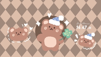 菱格可爱咖啡小熊