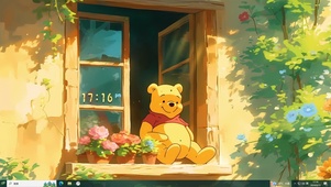 窗台 维尼熊
