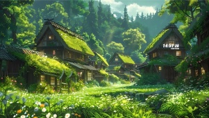 绿色山林小屋