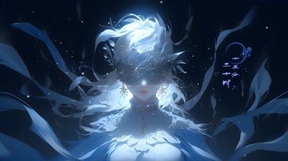 唯美国风蒙眼美女