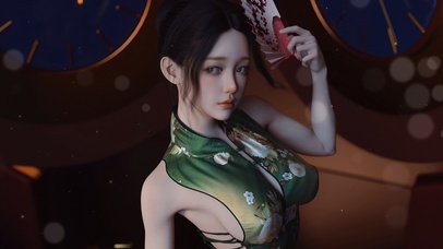 4K清纯旗袍高冷女神