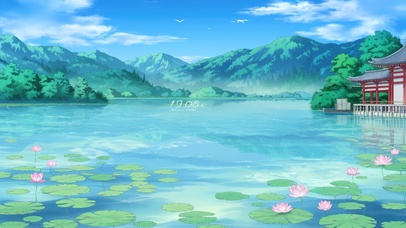 清新唯美动漫荷塘