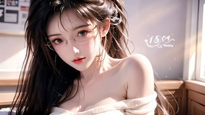 唯美房间眼镜少女