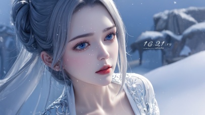 4K唯美古风冰雪公主