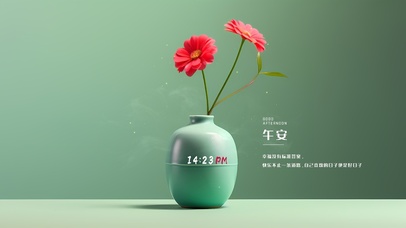 简约插花文艺桌面