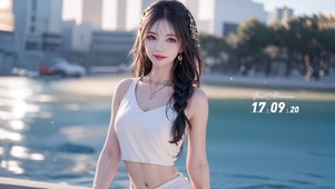 4k纯欲系泳池少女