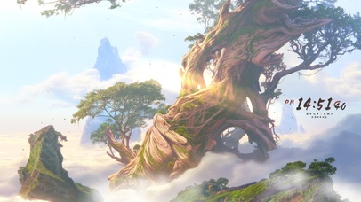 4K唯美古风仙山古树云雾