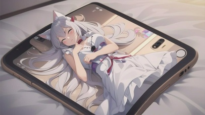 4k手机里的猫咪少女