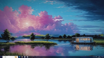 粉色云风景-桌面主题