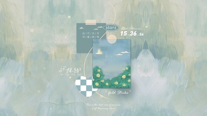 油画便签拼接壁纸 秘密花园