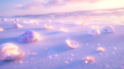 浪漫紫色沙滩贝壳