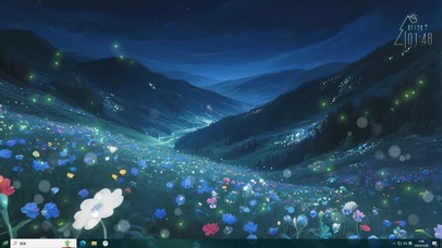 夜景山谷绵延 山花遍地的画卷