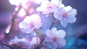 樱花在水中