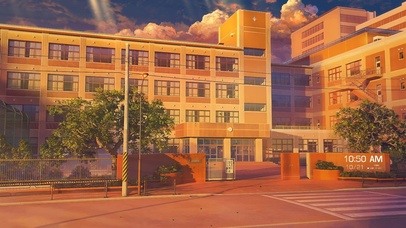 4K唯美动漫校园（带真实时间）