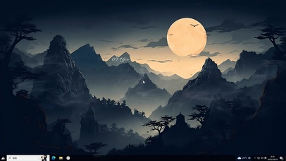 4K唯美古风水墨山川主题