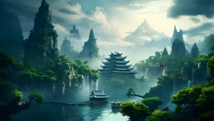 白云青山小塔
