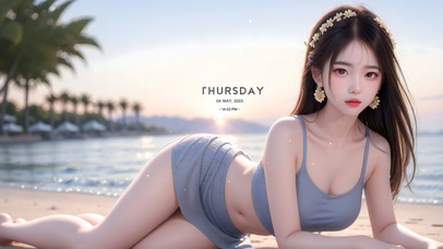 4k纯欲系海边女孩