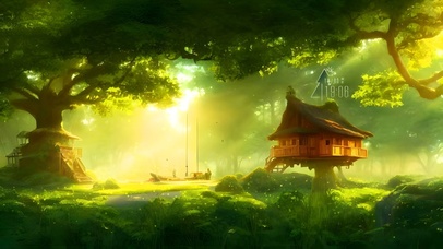 唯美治愈阳光森林树屋