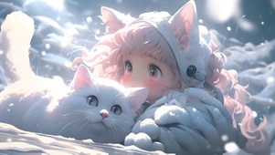 猫咪和小女孩