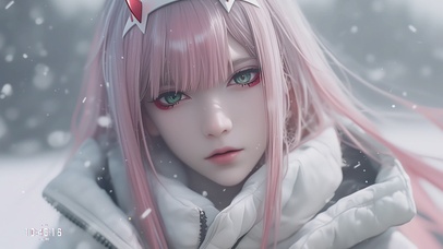 雪地可爱女孩零二