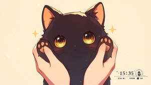 可爱小黑猫