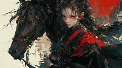 水墨国风英姿飒爽公主