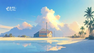 花漾壁纸|湖边人家