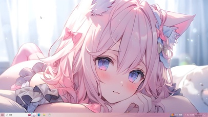 可爱粉发猫耳少女