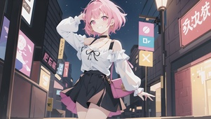 粉发少女
