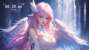 粉发天使少女