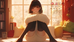 可爱毛衣女孩