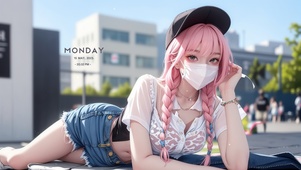 夏日口罩女孩